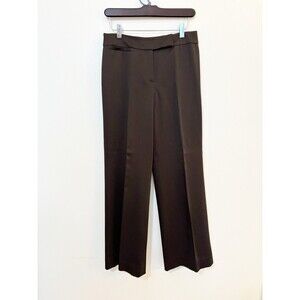 Ann Taylor Wool Blend Lined Brown Satin Pants Size 4